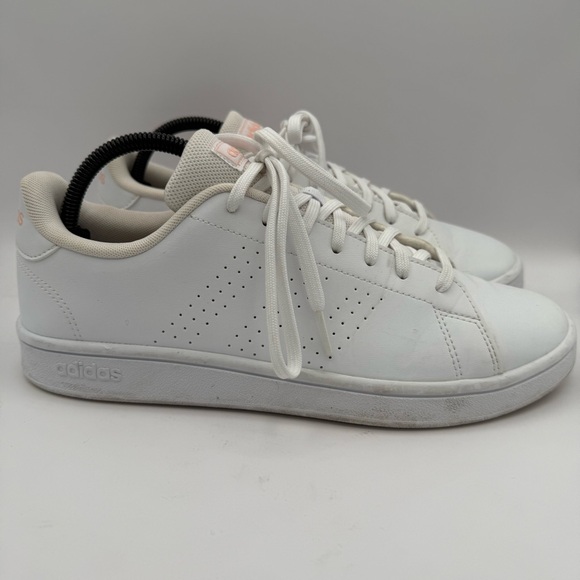 Women’s Adidas Advantage Base Sneakers Shoes White Glow Pink ART EE7510 Size 10 - Picture 3 of 7